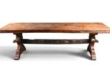 an image of a wooden table sitting on top of a white surface