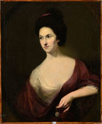 Huile sur toile "Portrait d'une dame de qualité".