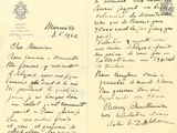 an old handwritten letter with a picture of a man on it