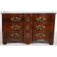 IMPORTANTE COMMODE LOUIS XV de forme arbalète en noyer à 3 r… (photo 2)