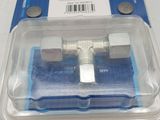 a close up of a plastic box with a metal cross on it