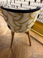 2 Fauteuils CASUAL DIXIE, noir/beige/doré, petits accrocs (photo 3)