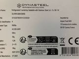 the back side of a dynasteel product label with a barcode on it