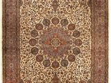tapis persan antique à motif de médaillon sur fond beige
