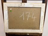 an old picture frame with the word hello written on it