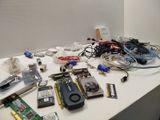 a table that has many electronics on it