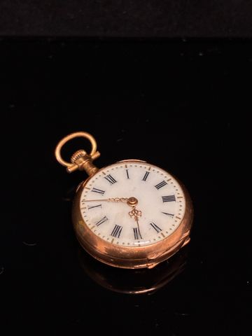 Montre de poche en or 18 carats 750 millièmes. En règle. Poids br...