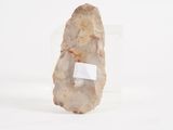 a close up of a piece of rock with a tag on it