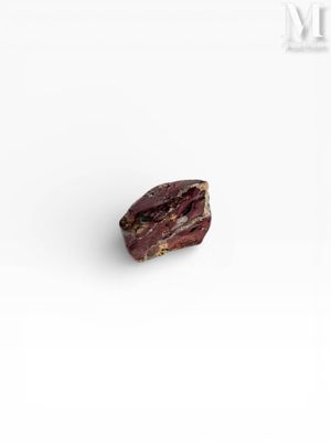 un gros plan d'un morceau de nourriture posé sur une surface blanche