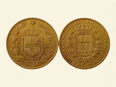 deux pièces d'or portant un blason