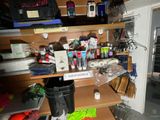 many items on the shelves in the room