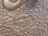 a close up of a metal object on a table