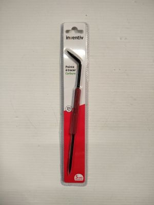 a red and black toothbrush in a plastic package