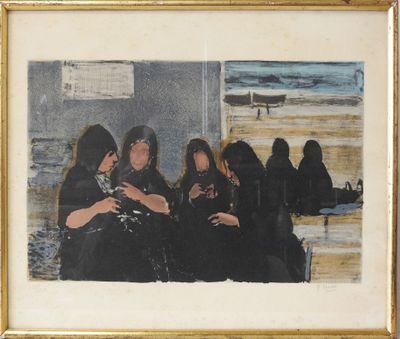 Jean-Claude CHEDAL (1939) Les femmes de Nerja en Espagne