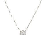 a white gold necklace with a diamond pendant on a chain
