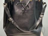 louis vuitton black leather tote bag