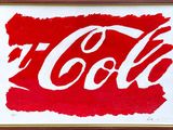 une image représentant une peinture rouge et blanche du logo Coca-Cola