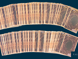 a lot of cards that are sitting on a table