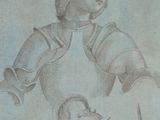 dessin représentant un homme en armure, tenant une épée et portant un casque