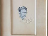 portrait of a man with a mustache and moustache in a frame
