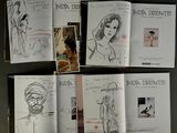 sketches of a woman in a turban and a man in a turban and a woman in a turban and a man in a turba