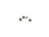 three diamond stud earrings on a white background