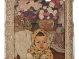 une image représentant un tableau où l'on voit un bébé portant un foulard jaune