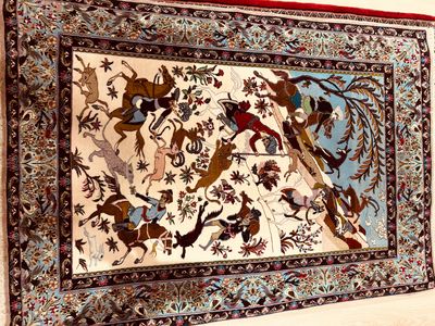 Tapis Iran Isphahan laine et soie 160 x 110