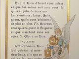 an old book with a picture of an angel holding a candle