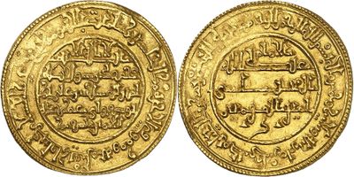 an image of a gold coin with a design on it