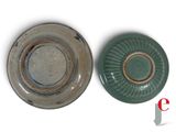 two plates that are sitting next to each other