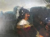 un tableau représentant un homme et une femme en train de discuter