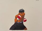 a drawing of a man with a boxing glove on his hand