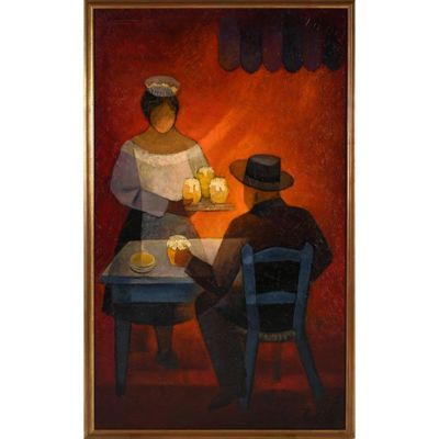 TOFFOLI Louis. (1907-1999). « Dans le café ». - Photo 1