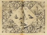 an old book with a drawing of a map on it