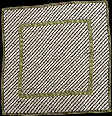 a black and white square with a green border on a black background