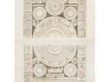 an old drawing of a sundialh with a circular design on it
