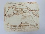 an old map of a town with a map of the town on it