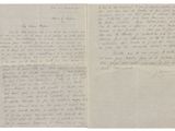 lettre manuscrite écrite à l'encre noire sur une feuille de papier