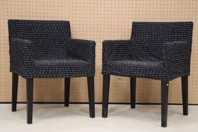 CASAMILANO Paire de fauteuils modernes garnis de velours tau…