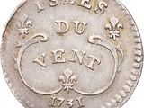 a close up of a coin on a white background