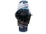 a black and silver watch on a white background