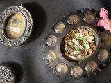 a picture of a group of objects that are on a table