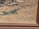 an image of a painting of a woman sitting on a bench in a park