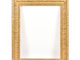 a gold frame with a white background