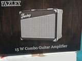 packaging for a new guitar amplifier in a store