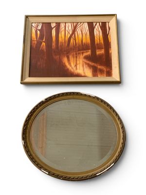 une photo d'un miroir et une photo d'une forêt