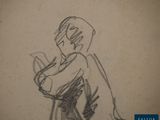 drawing of a man holding a baseball bat in his right hand