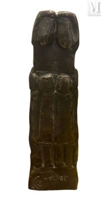 statue of a man and a woman holding hands on a white background