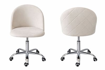 Lot de 4 chaises de bureau sur roulettes velours couleur cha…